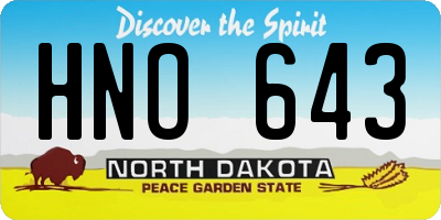 ND license plate HNO643