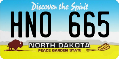 ND license plate HNO665