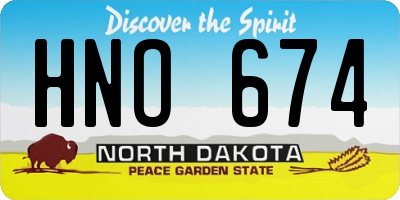 ND license plate HNO674