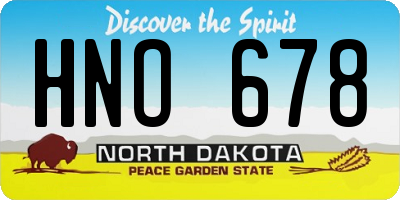 ND license plate HNO678