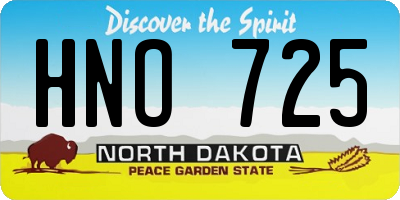ND license plate HNO725