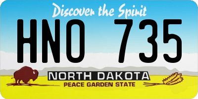 ND license plate HNO735