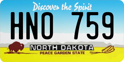 ND license plate HNO759