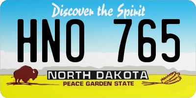 ND license plate HNO765
