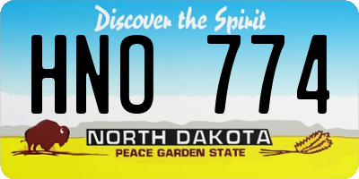 ND license plate HNO774