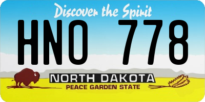 ND license plate HNO778