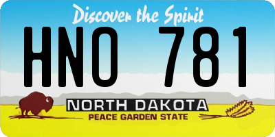 ND license plate HNO781