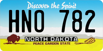 ND license plate HNO782
