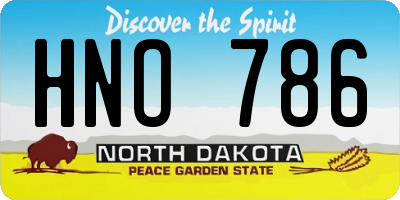 ND license plate HNO786