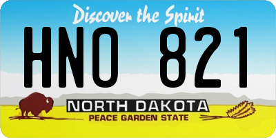 ND license plate HNO821