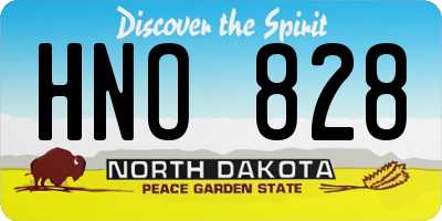 ND license plate HNO828