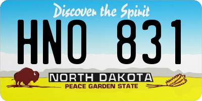 ND license plate HNO831