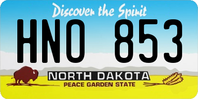 ND license plate HNO853