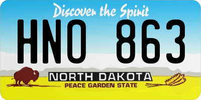 ND license plate HNO863