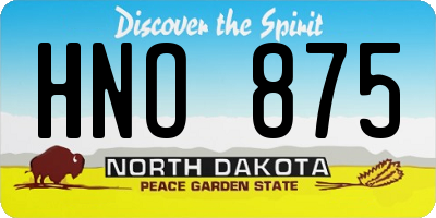 ND license plate HNO875