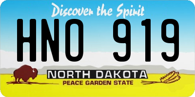 ND license plate HNO919