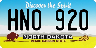 ND license plate HNO920