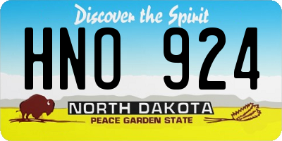 ND license plate HNO924