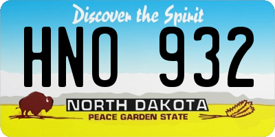 ND license plate HNO932