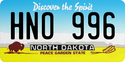 ND license plate HNO996