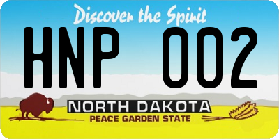 ND license plate HNP002