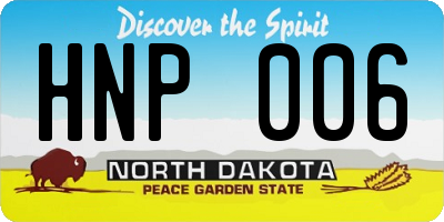 ND license plate HNP006