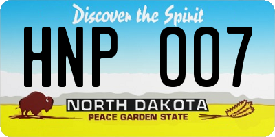 ND license plate HNP007