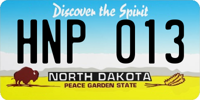 ND license plate HNP013
