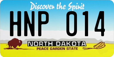 ND license plate HNP014