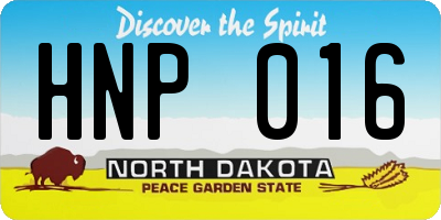 ND license plate HNP016