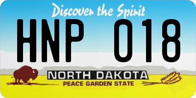ND license plate HNP018