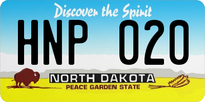 ND license plate HNP020