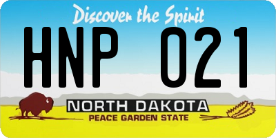 ND license plate HNP021