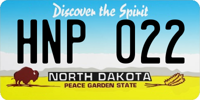 ND license plate HNP022