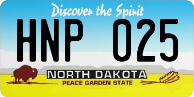 ND license plate HNP025