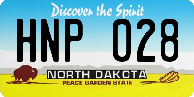 ND license plate HNP028