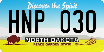 ND license plate HNP030
