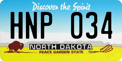 ND license plate HNP034