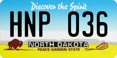 ND license plate HNP036