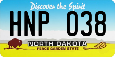 ND license plate HNP038