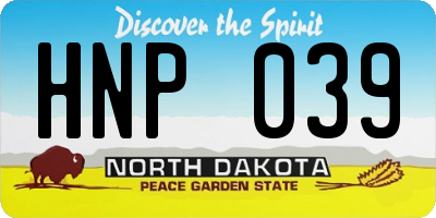 ND license plate HNP039