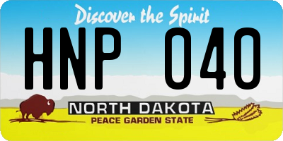 ND license plate HNP040