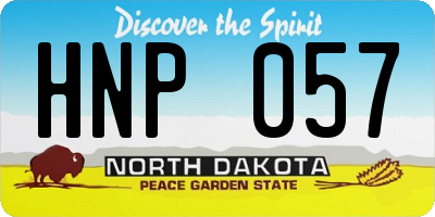 ND license plate HNP057