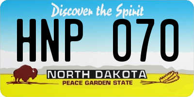 ND license plate HNP070