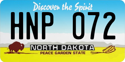 ND license plate HNP072