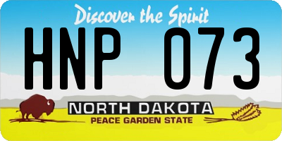 ND license plate HNP073