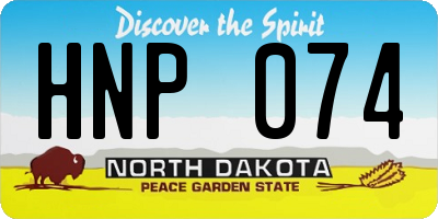 ND license plate HNP074