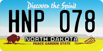 ND license plate HNP078