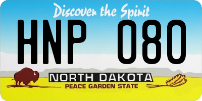 ND license plate HNP080