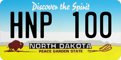 ND license plate HNP100